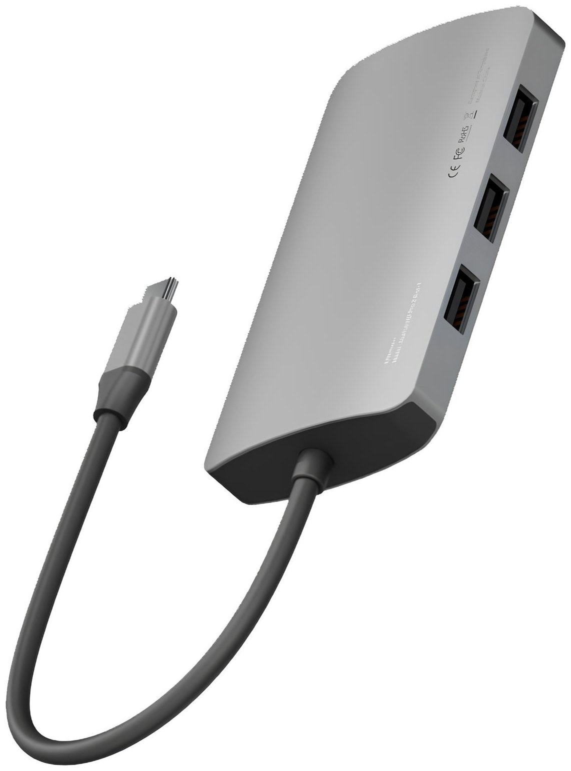 USB-концентратор EnergEA AluHUB HD PRO 2 8 in 1 Superspeed Aluminium USB-C 100W Gunmetal