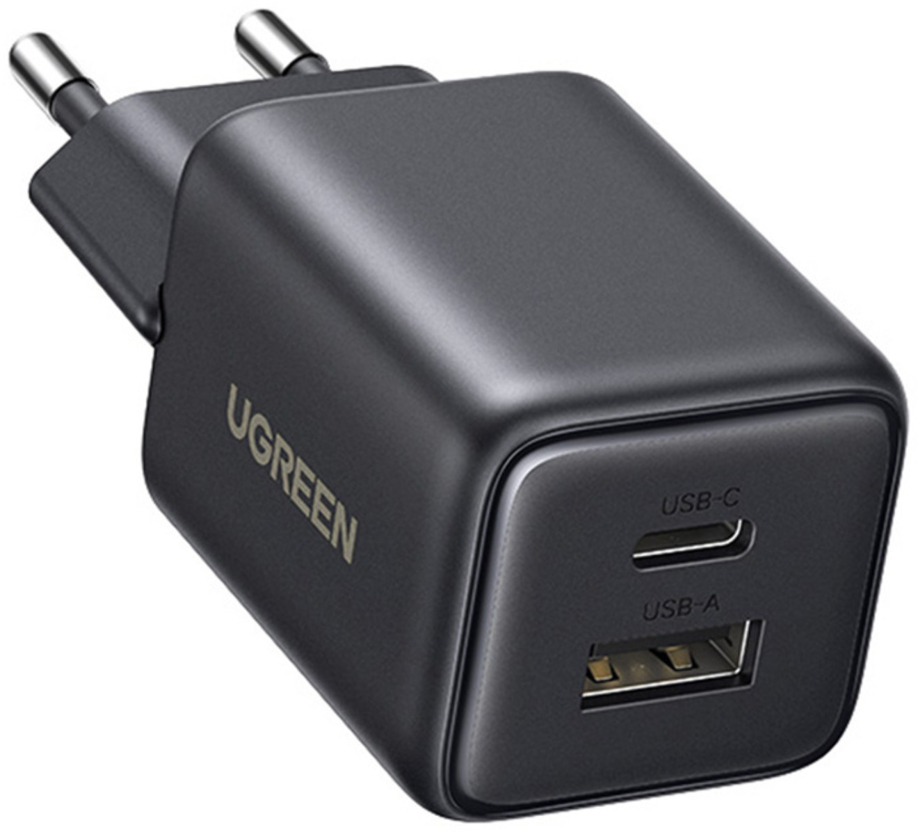 Адаптер питания UGREEN X514 20W 2-Port GaN USB-C+USB-A Fast Charger черный