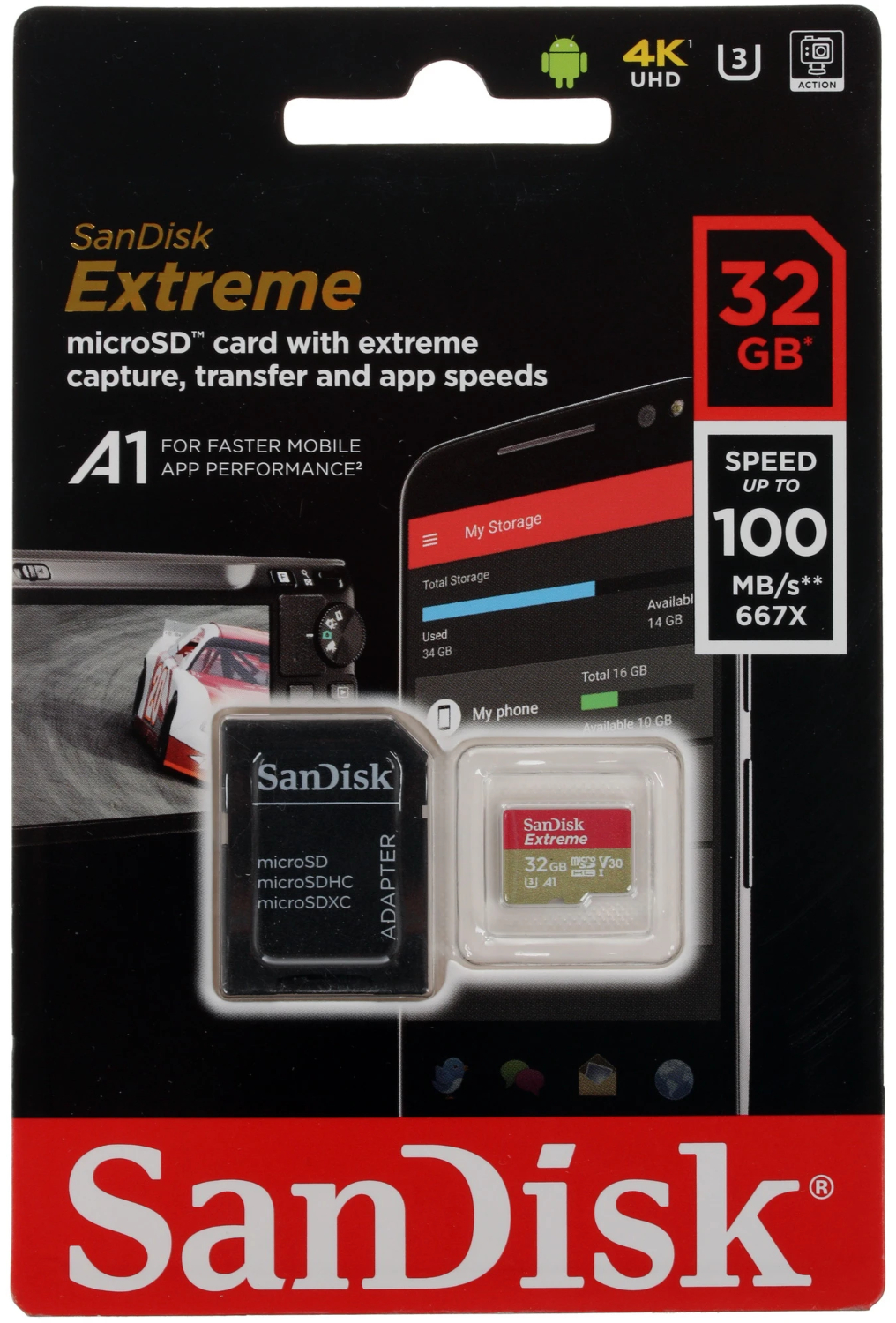 Карта памяти 32 ГБ Sandisk Extreme SDSQXAF-032G-GN6MA
