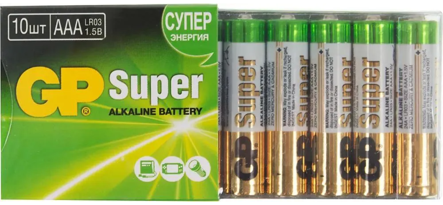Батарейки GP Ultra Plus Alkaline 24А AAA комплект 12шт	