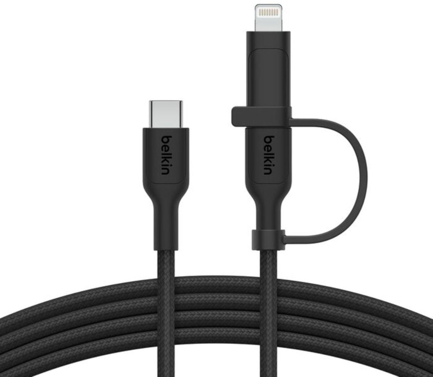 Кабель Belkin 2in1 60W USB-C & Lightning to USB-C 1.5m черный