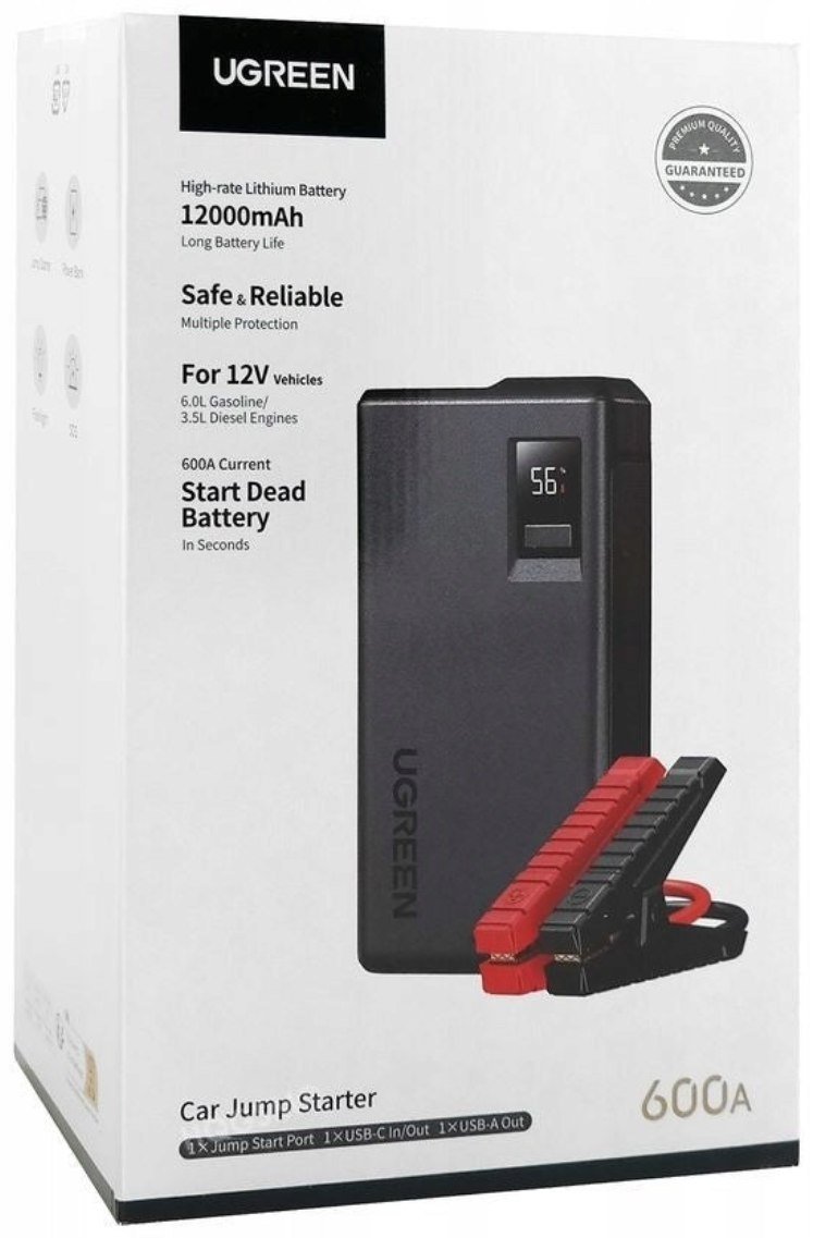 Зарядно-пусковое устройство UGREEN ES702 12000mAh Car Jump Starter серый