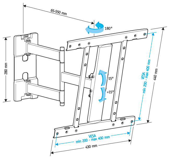 Кронштейн для телевизора Holder LCD-SU4601-B черный