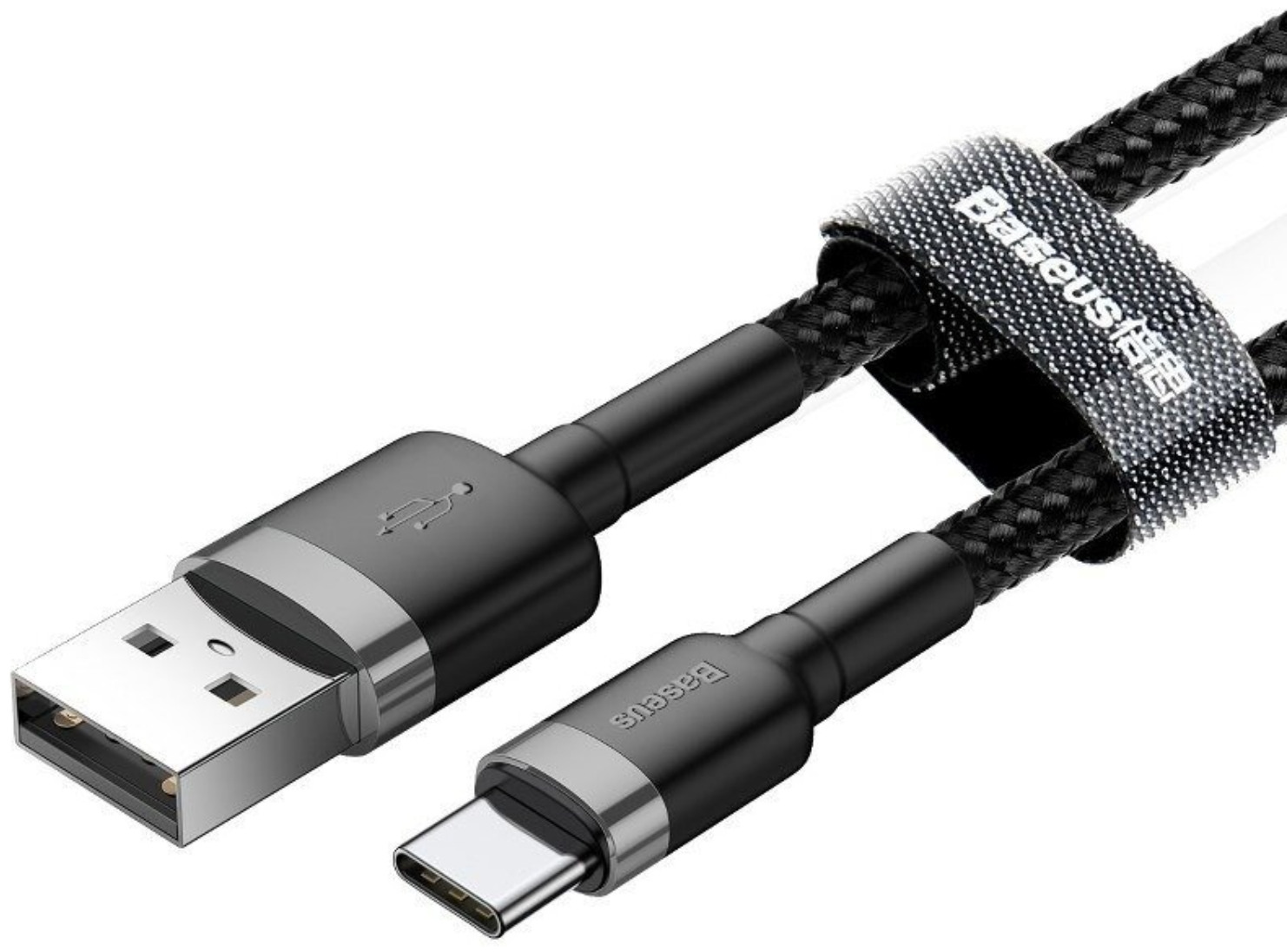 Кабель Baseus Cafule Type-A to Type-C 3A 1m черно-серый