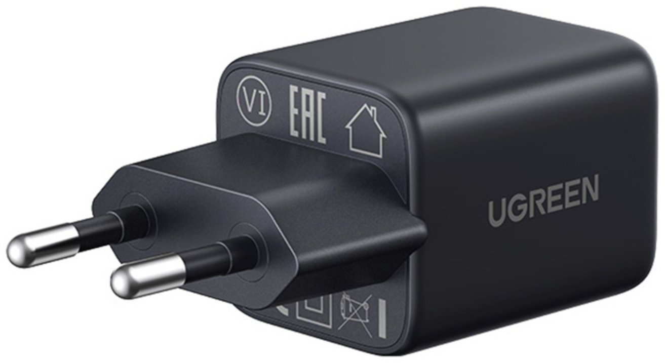 Адаптер питания UGREEN X514 20W 2-Port GaN USB-C+USB-A Fast Charger черный