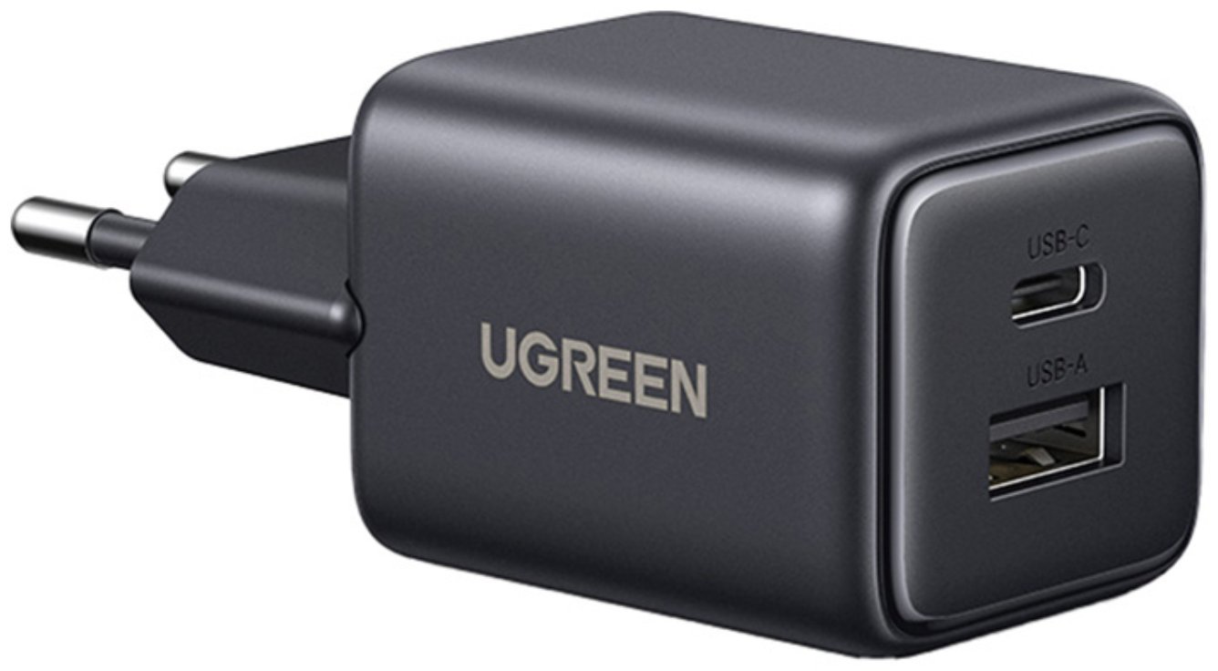 Адаптер питания UGREEN X514 20W 2-Port GaN USB-C+USB-A Fast Charger черный