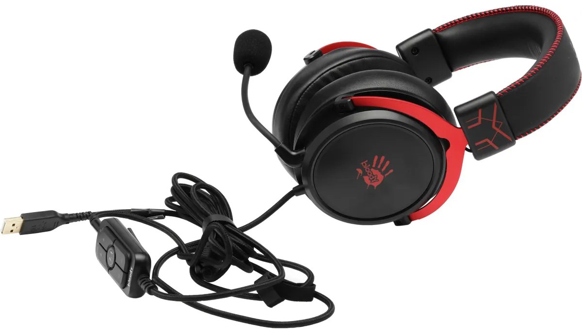 Проводные наушники с микрофоном A4Tech Bloody M590i красно-черный