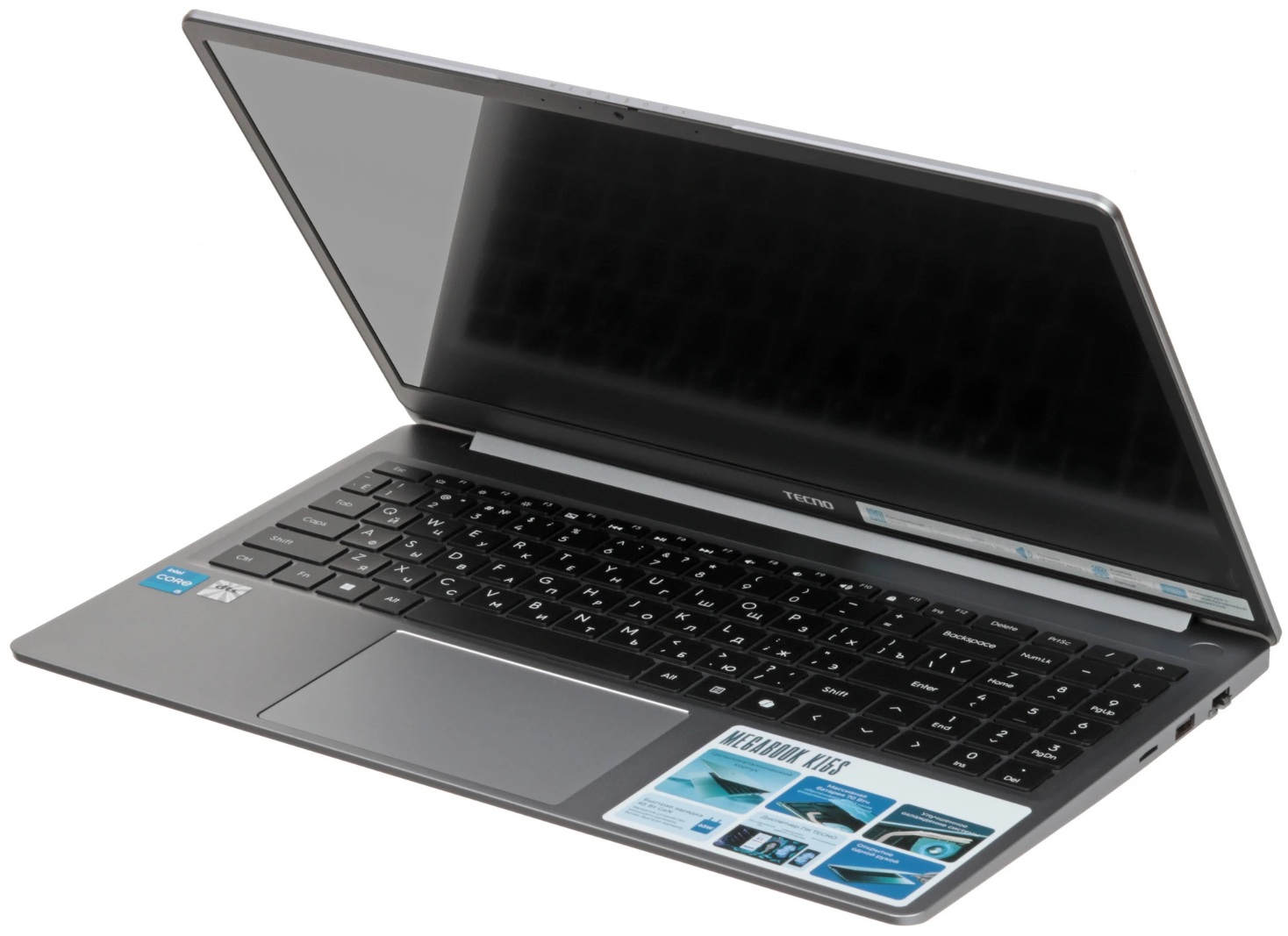 15,6" Ноутбук Tecno Megabook K15SRA i5-13420H/8GB/512GB SSD/W11H серый 