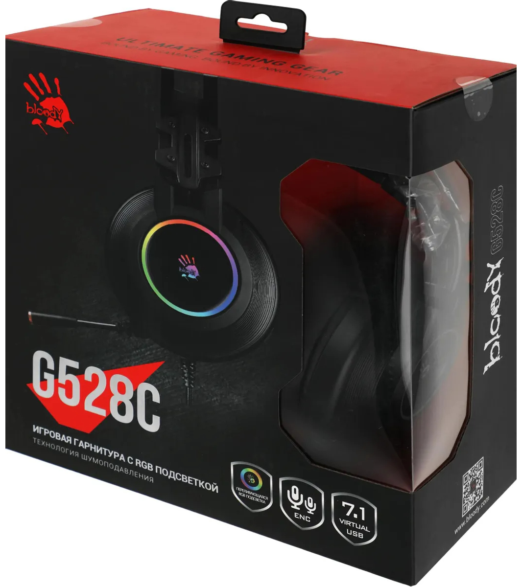 Проводные наушники с микрофоном A4Tech Bloody G528C черный