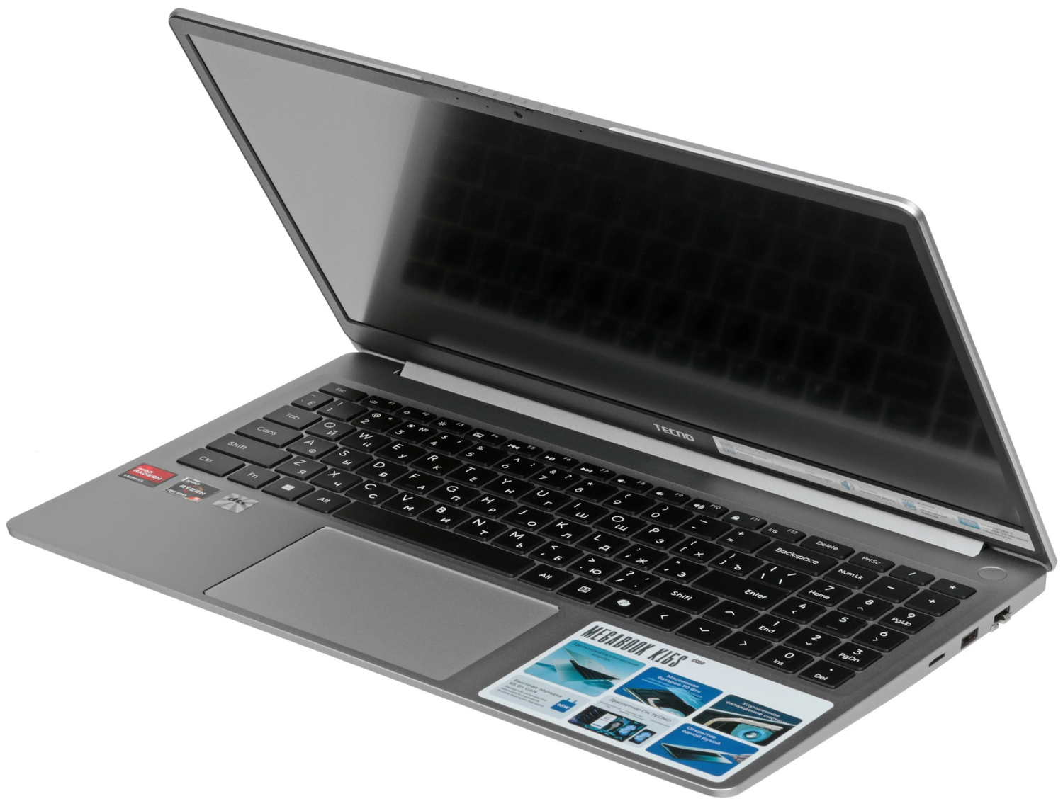 15,6" Ноутбук Tecno Megabook K15S R5-7430U/16GB/512GB SSD/W11H серебристый 