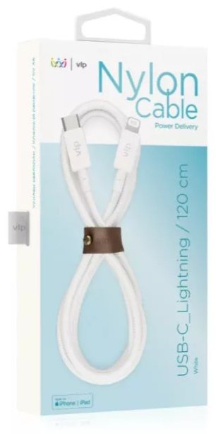 Кабель VLP Nylon Cable Type-C to Lightning MFI 1.2m белый