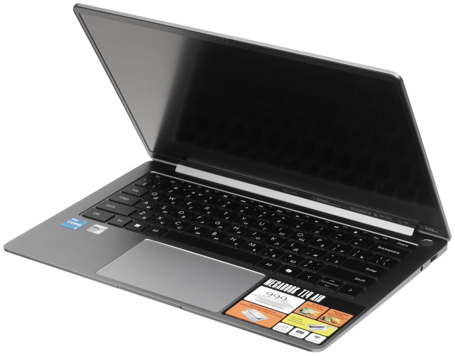 14" Ноутбук Tecno Megabook T14RA Air i5-1334U/16GB/512GB SSD/W11H серый 