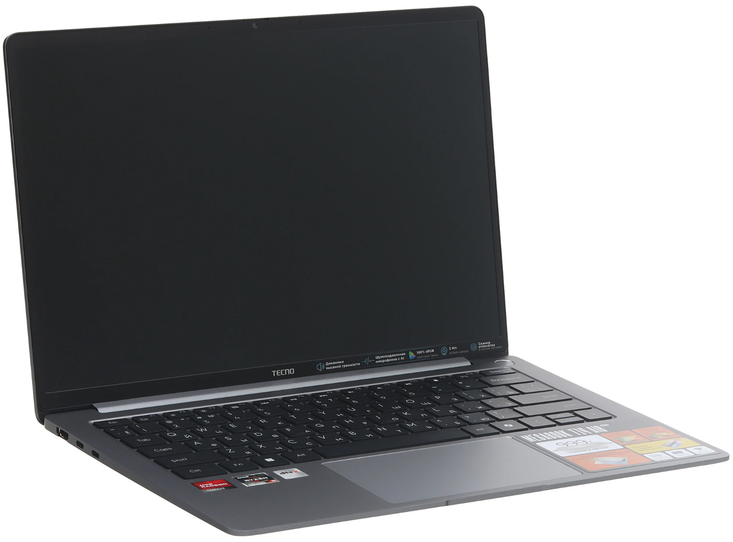 14" Ноутбук Tecno Megabook T14FA Air R5-7535HS/16GB/1TB SSD/W11H серый 