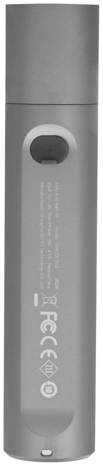 Ручной фонарь HOTO Flashlight Fit серый HTE0023GL