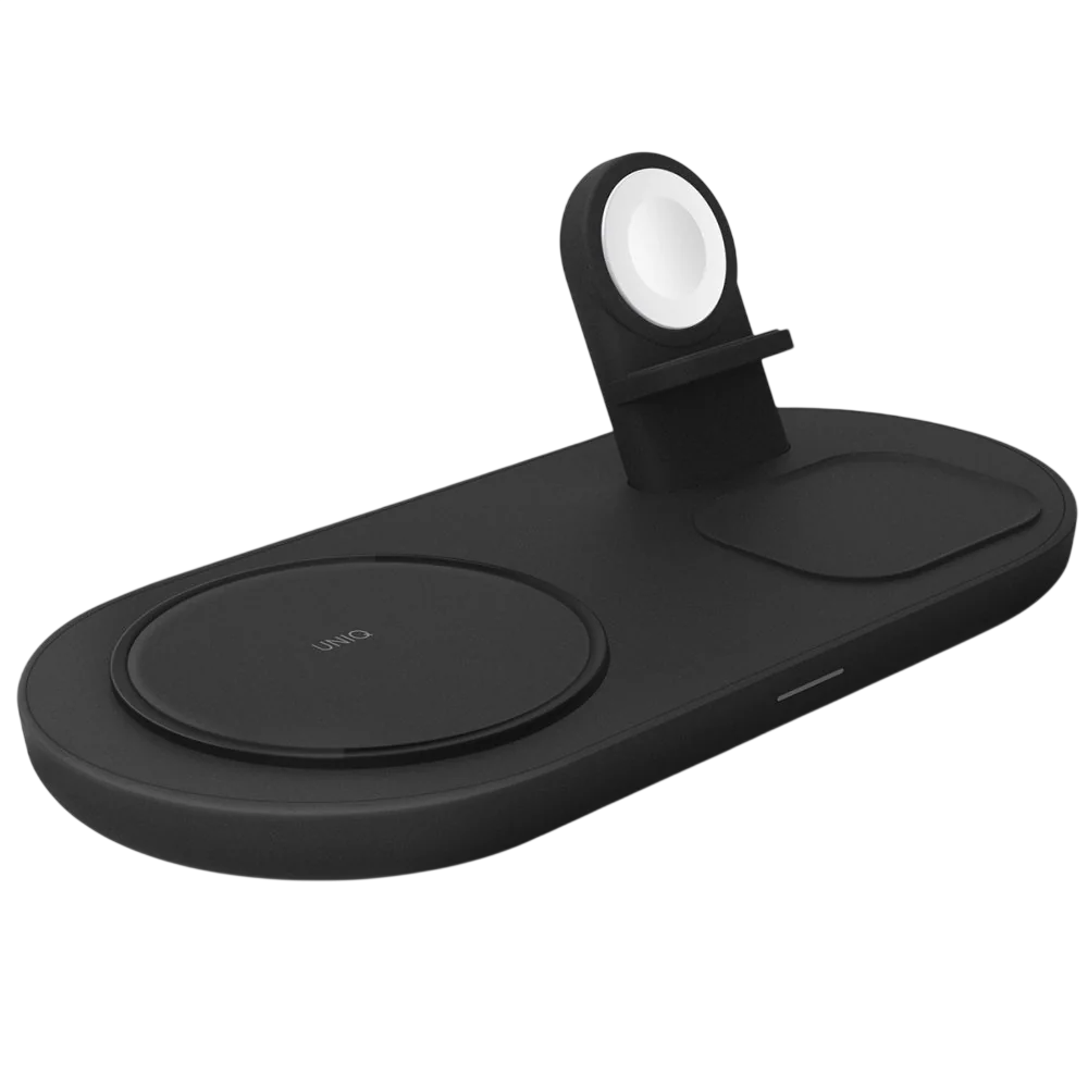 Беспроводное зарядное устройство Uniq Aereo Mag 3 in1 15W + адаптер серый