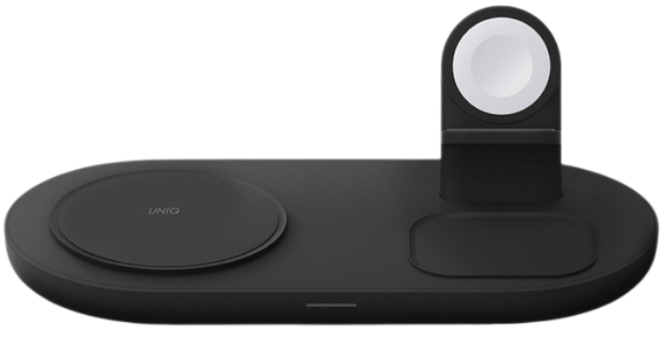 Беспроводное зарядное устройство Uniq Aereo Mag 3 in1 15W + адаптер серый